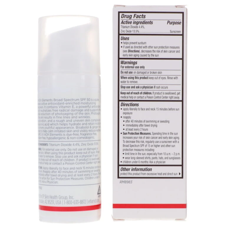 Simple EltaMD UV AOX Elements Tinted Mineral Face Sunscreen SPF 50 1.7 Oz 10 Simple EltaMD UV AOX Elements Tinted Mineral Face Sunscreen SPF 50 1.7 Oz - Image 8