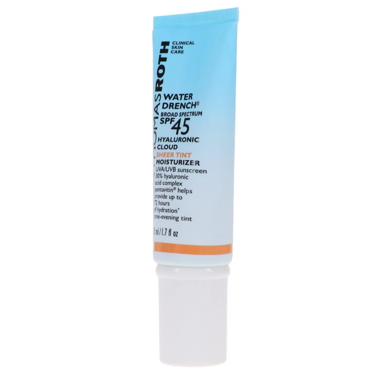 Simple Peter Thomas Roth Water Drench Hyaluronic Cloud Sheer Tint Moisturizer SPF 45 1.7 Oz 3 Simple Peter Thomas Roth Water Drench Hyaluronic Cloud Sheer Tint Moisturizer SPF 45 1.7 Oz