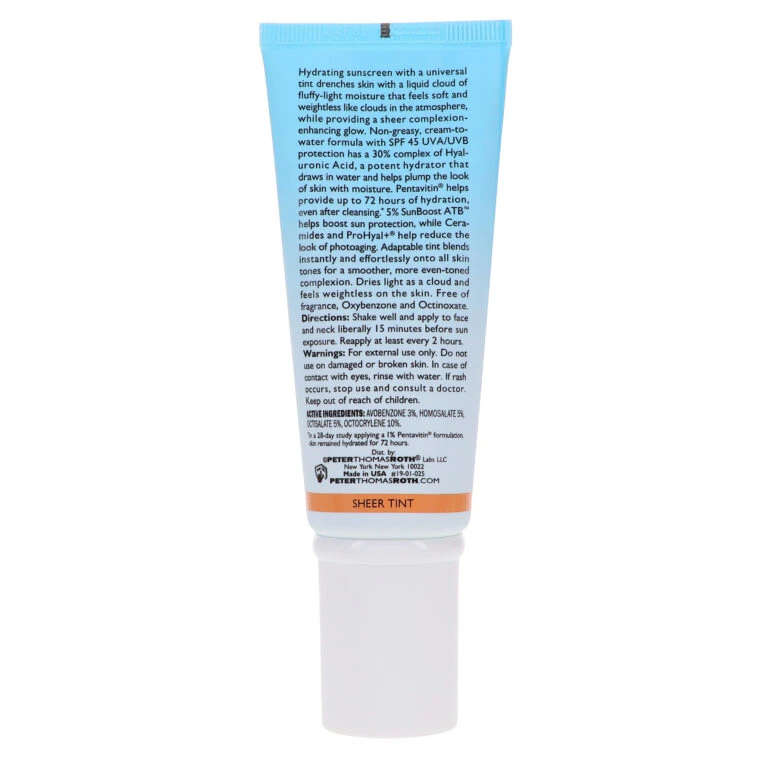 Simple Peter Thomas Roth Water Drench Hyaluronic Cloud Sheer Tint Moisturizer SPF 45 1.7 Oz 9 Simple Peter Thomas Roth Water Drench Hyaluronic Cloud Sheer Tint Moisturizer SPF 45 1.7 Oz - Image 7