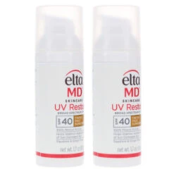 Simple EltaMD UV Restore Tinted Broad Spectrum Facial Sunscreen SPF 40 1.7 Oz 2 Pack