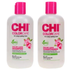 Simple CHI ColorCare Color Lock Shampoo 12 Oz & ColorCare Color Lock Conditioner 12 Oz Combo Pack -Laladaisy Trendy 1445161.01 2