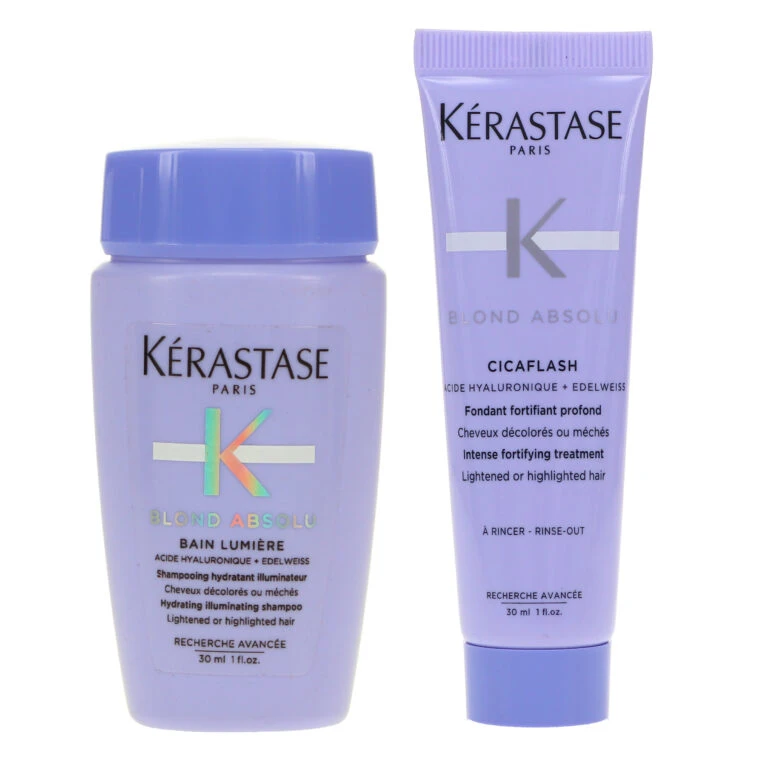 Simple Kerastase Blond Absolu Bain Lumiere 1 Oz & Blond Absolu Cicaflash Conditioner Fortifying Treatment 1 Oz Combo Pack 4 Simple Kerastase Blond Absolu Bain Lumiere 1 Oz & Blond Absolu Cicaflash Conditioner Fortifying Treatment 1 Oz Combo Pack - Image 2