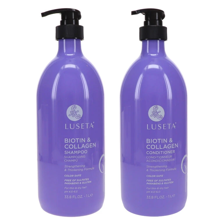 Simple Luseta Biotin & Collagen Shampoo 33.8 Oz & Biotin & Collagen Conditioner 33.8 Oz Combo Pack 8 Simple Luseta Biotin & Collagen Shampoo 33.8 Oz & Biotin & Collagen Conditioner 33.8 Oz Combo Pack - Image 6