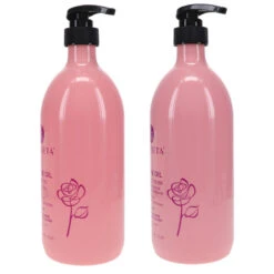 Simple Luseta Rose Oil Shampoo 33.8 Oz & Rose Oil Conditioner 33.8 Oz Combo Pack -Laladaisy Trendy 1446563.02