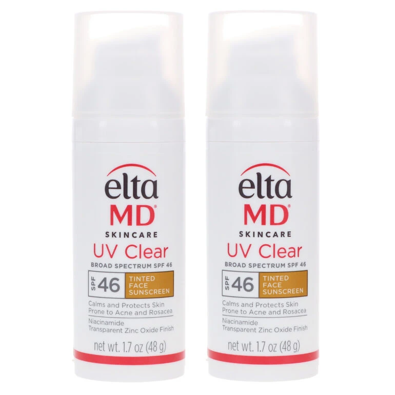 Simple EltaMD UV Clear Tinted SPF 46 Broad Spectrum Facial Sunscreen 1.7 Oz 2 Pack 3 Simple EltaMD UV Clear Tinted SPF 46 Broad Spectrum Facial Sunscreen 1.7 Oz 2 Pack
