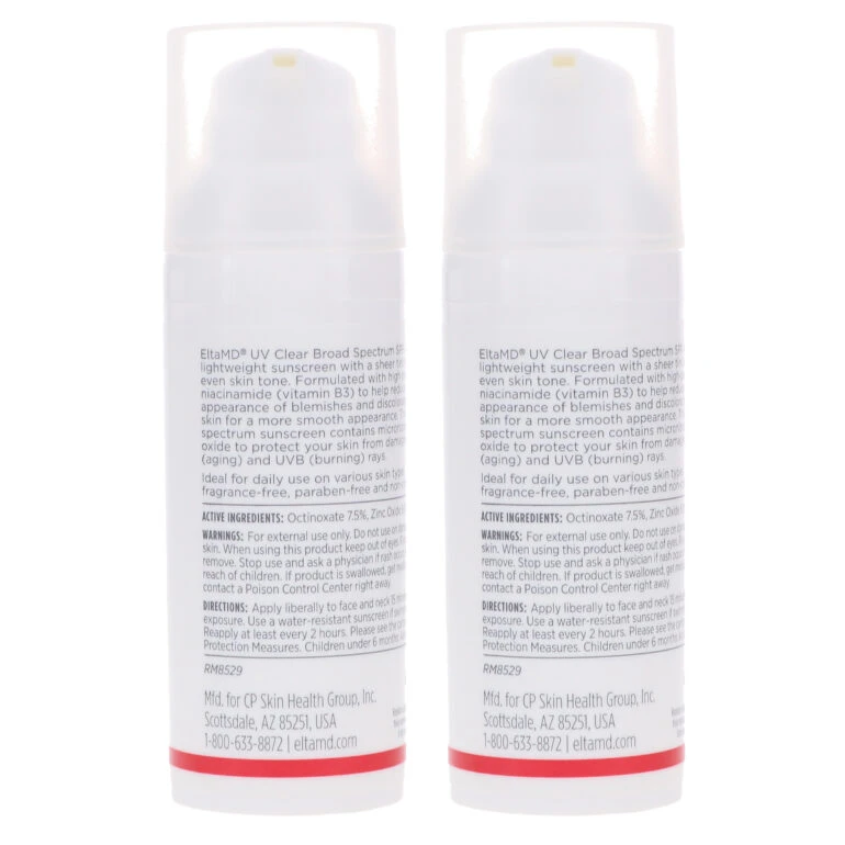 Simple EltaMD UV Clear Tinted SPF 46 Broad Spectrum Facial Sunscreen 1.7 Oz 2 Pack 5 Simple EltaMD UV Clear Tinted SPF 46 Broad Spectrum Facial Sunscreen 1.7 Oz 2 Pack - Image 3