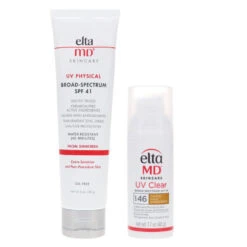 Simple EltaMD UV Clear SPF 46 Tinted Broad Spectrum Facial Sunscreen 1.7 Oz & SPF 41 Lightly Tinted Facial Sunscreen 3 Oz Combo Pack
