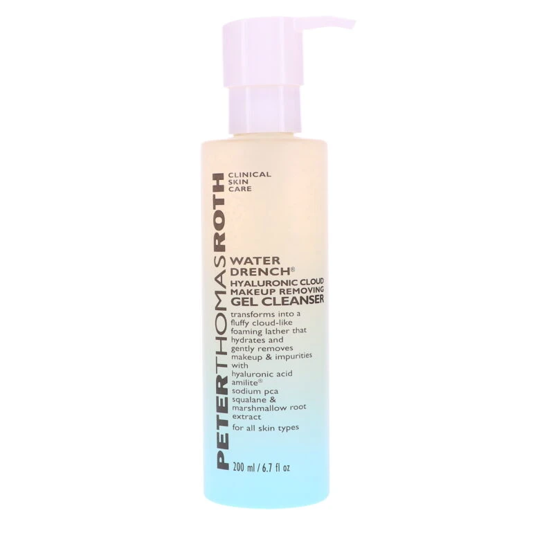 Simple Peter Thomas Roth Water Drench Hyaluronic Cloud Makeup Removing Gel Cleanser 6.7 Oz 3 Simple Peter Thomas Roth Water Drench Hyaluronic Cloud Makeup Removing Gel Cleanser 6.7 Oz