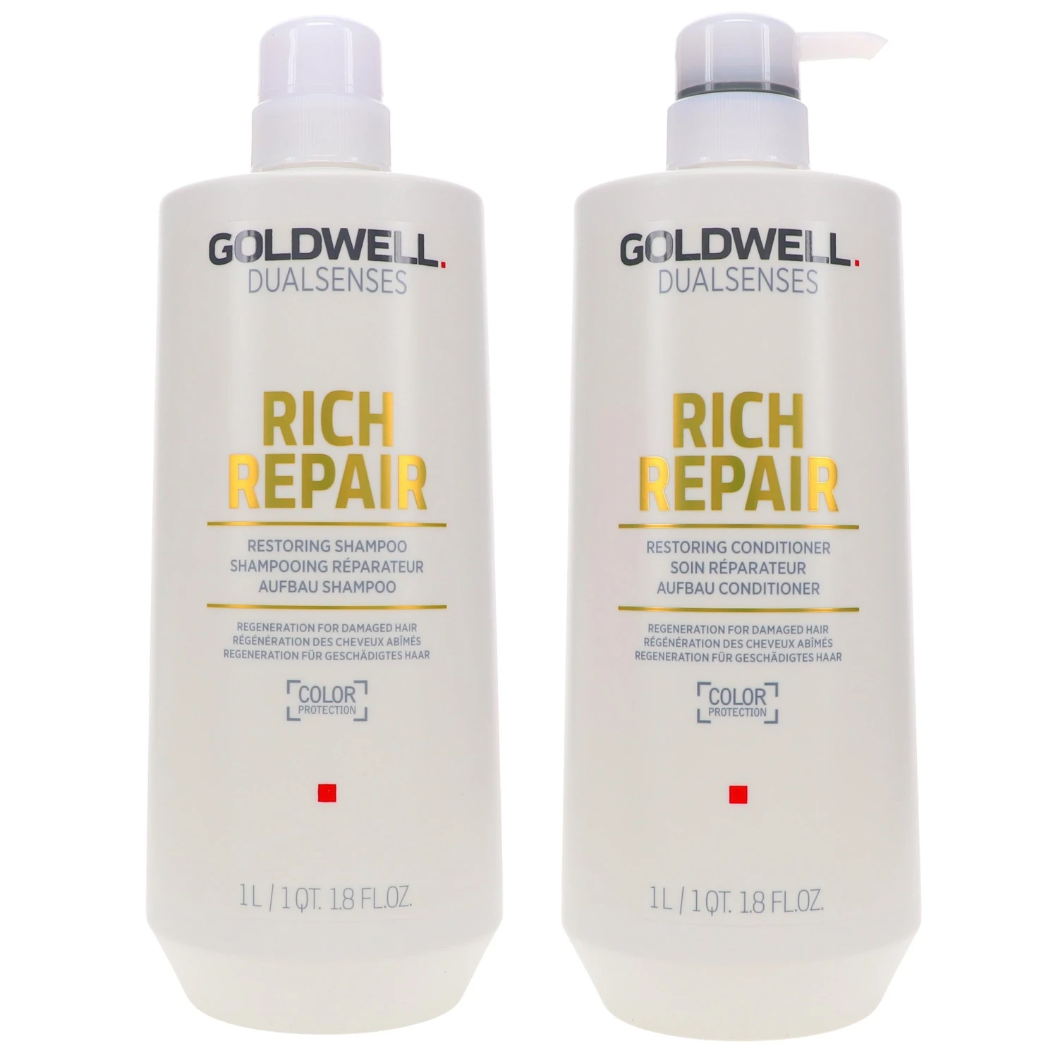 Simple Goldwell Dualsenses Rich Repair Restoring Shampoo 33.8 Oz & Dualsenses Rich Repair Restoring Conditioner 33.8 Oz Combo Pack 3 Simple Goldwell Dualsenses Rich Repair Restoring Shampoo 33.8 Oz & Dualsenses Rich Repair Restoring Conditioner 33.8 Oz Combo Pack