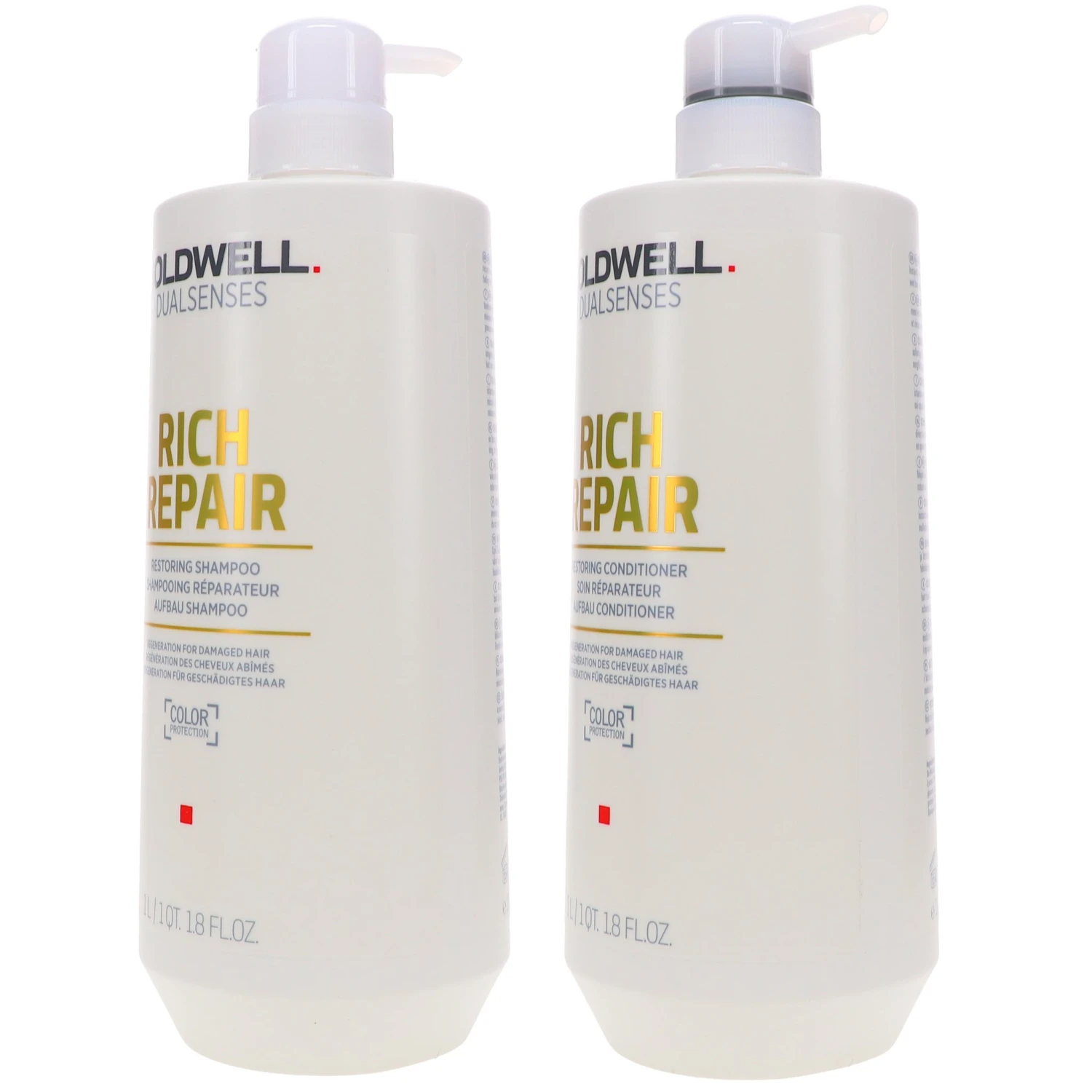 Simple Goldwell Dualsenses Rich Repair Restoring Shampoo 33.8 Oz & Dualsenses Rich Repair Restoring Conditioner 33.8 Oz Combo Pack 4 Simple Goldwell Dualsenses Rich Repair Restoring Shampoo 33.8 Oz & Dualsenses Rich Repair Restoring Conditioner 33.8 Oz Combo Pack - Image 2