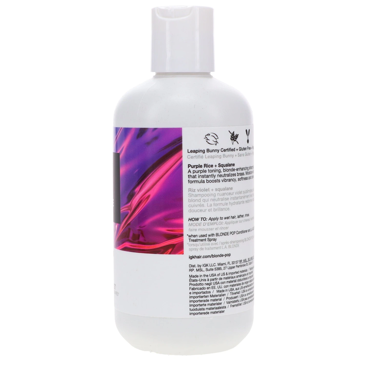 Simple IGK Blonde Pop Purple Toning Shampoo 8 Oz 5 Simple IGK Blonde Pop Purple Toning Shampoo 8 Oz - Image 3