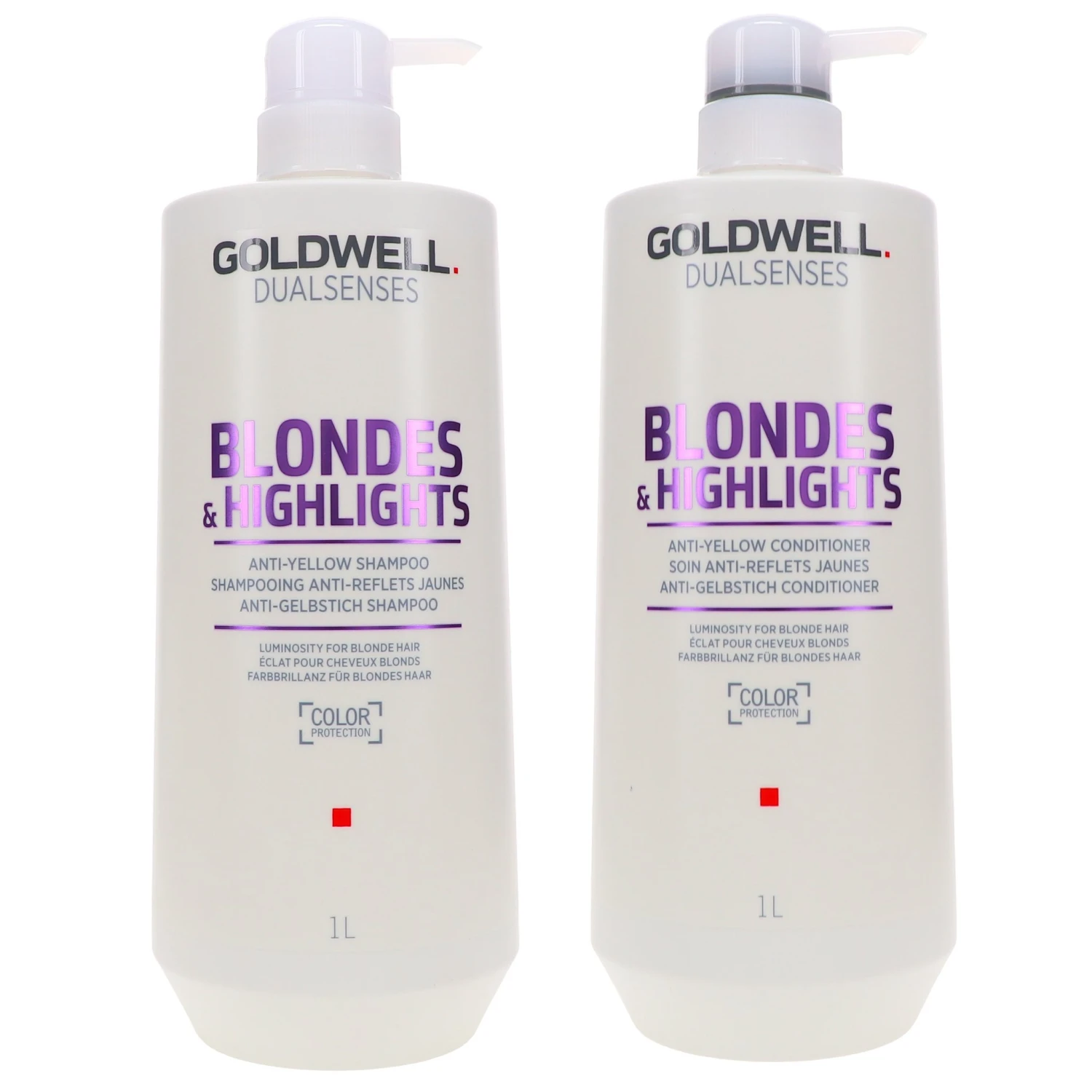 Simple Goldwell Dualsenses Blondes & Highlights Anti-Yellow Shampoo 33.8 Oz & Dualsenses Blondes & Highlights Anti-Yellow Conditioner 33.8 Oz Combo Pack 3 Simple Goldwell Dualsenses Blondes & Highlights Anti-Yellow Shampoo 33.8 Oz & Dualsenses Blondes & Highlights Anti-Yellow Conditioner 33.8 Oz Combo Pack