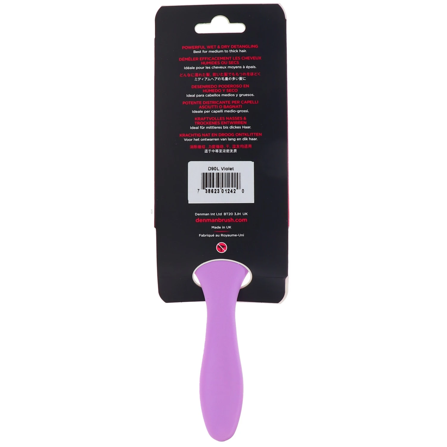 Simple Denman Brush D90L Tangle Tamer Ultra Violet 8 Simple Denman Brush D90L Tangle Tamer Ultra Violet - Image 6